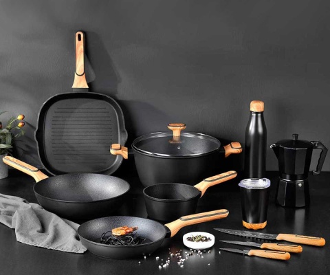 GARNEK MULTICLAD 28cm Z POKRYWĄ BERGNER BG-56038 CHARCOAL