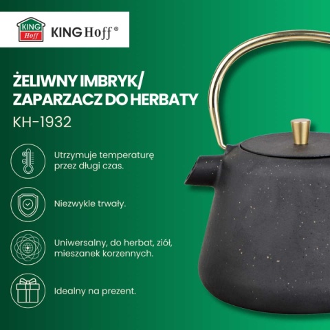 ZAPARZACZ ŻELIWNY IMBRYK 1L Z FILTREM KINGHOFF KH-1932