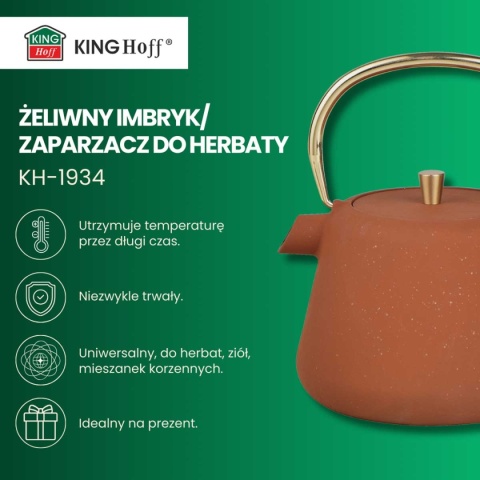 ZAPARZACZ ŻELIWNY IMBRYK 1L Z FILTREM KINGHOFF KH-1933