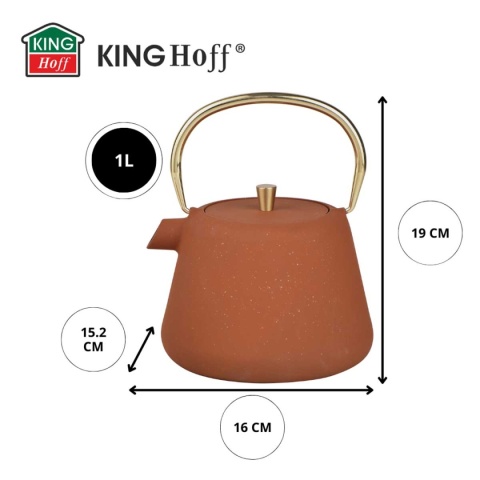 ZAPARZACZ ŻELIWNY IMBRYK 1L Z FILTREM KINGHOFF KH-1933