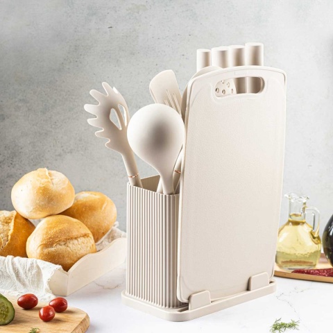 ZESTAW NOŻY I PRZYBORÓW KUCHENNYCH Z DESKĄ W STOJAKU KLAUSBERG KB-7935