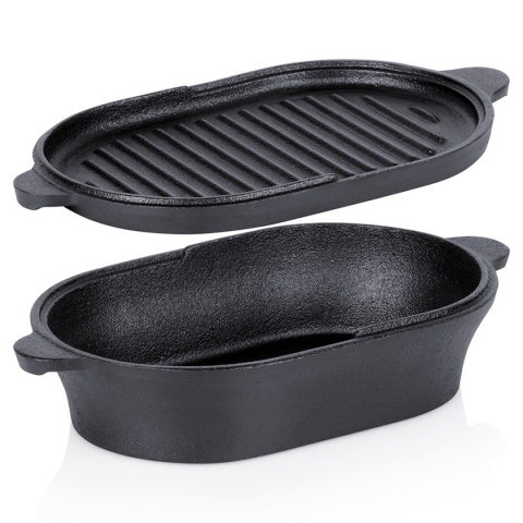 BRYTFANNA PATELNIA ŻELIWNA Z PATELNIĄ 2w1 28x16cm CAST LINE 279053