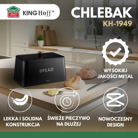 ELEGANCKI CHLEBAK STALOWY KINGHOFF KH-1948