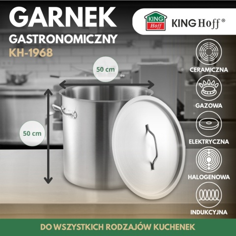 GARNEK GASTRONOMICZNY Z POKRYWĄ STALOWĄ 98L KINGHOFF KH-1968
