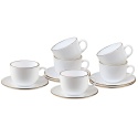 ZESTAW KAWOWY 6 FILIŻANEK ZE SPODECZKAMI KINGHOFF OPAL KH-1929