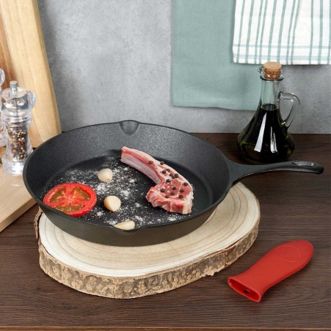 PATELNIA ŻELIWNA 30cm Z SILIKONOWĄ NAKŁADKĄ CAST LINE 199037