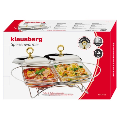 PODGRZEWACZ ŻAROODPORNY STOŁOWY 2x1,5L KLAUSBERG KB-7922