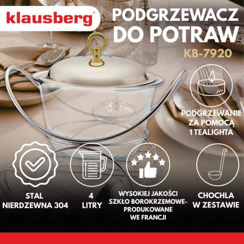 PODGRZEWACZ ŻAROODPORNY WAZA 4L KLAUSBERG KB-7920