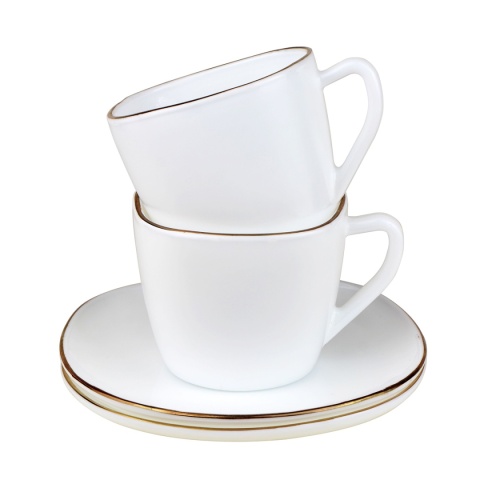 ZESTAW KAWOWY 6 FILIŻANEK ZE SPODECZKAMI KINGHOFF OPAL KH-1930