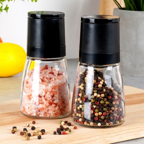 ZESTAW RĘCZNYCH MŁYNKÓW DO PIEPRZU I SOLI SZKLANYCH 259607