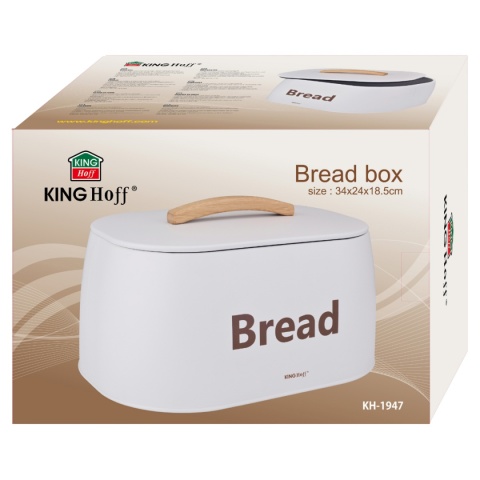 CHLEBAK POJEMNIK STALOWY NA PIECZYWO KINGHOFF KH-1947 BIAŁY