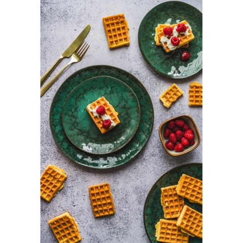 KOMPLET OBIADOWY OMBRES DLA 6 OSÓB 18 ELEM. GREEN GREY