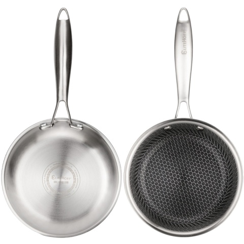 PATELNIA STALOWA 18cm Z POWŁOKĄ PLASTER MIODU E-7544