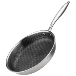 PATELNIA STALOWA 28cm Z POWŁOKĄ PLASTER MIODU E-7549