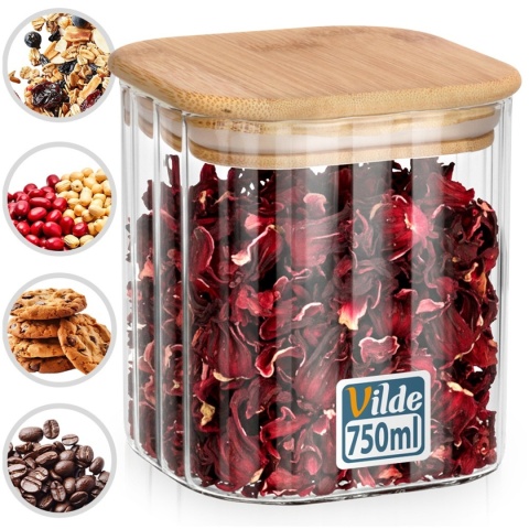 SZKLANY POJEMNIK KUCHENNY NA PRODUKTY SYPKIE 750ml 229251