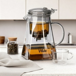 DZBANEK SZKLANY 880ml Z ZAPARZACZEM SPUSTOWYM DO HERBATY ZIÓŁ 259424