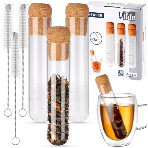 ZAPARZACZE SZKLANE FIOLKI DO HERBATY ZIÓŁ 3 szt. 259425