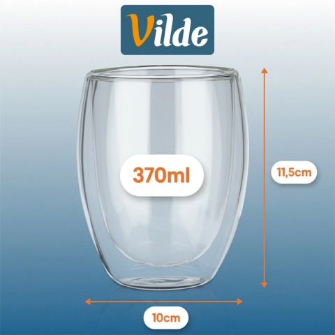 SZKLANKI TERMICZNE 2szt. 320ml Z PODWÓJNĄ SCIANKĄ DO KAWY HERBATY 139821