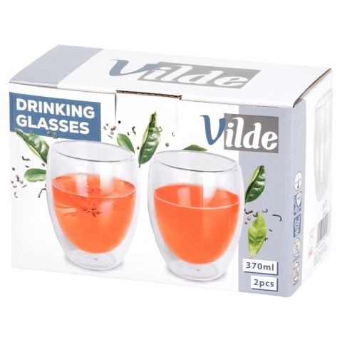 SZKLANKI TERMICZNE 2szt. 320ml Z PODWÓJNĄ SCIANKĄ DO KAWY HERBATY 139821