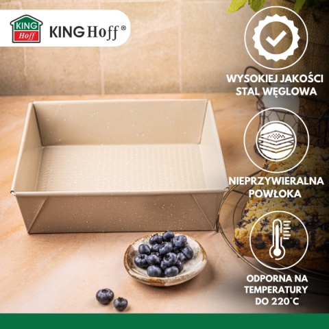 FORMA BLACHA KWADRATOWA DO CIASTA 24x24cm KINGHOFF KH-1974