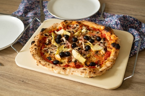 KAMIEŃ SZAMOT DO PIECZENIA I SERWOWANIA PIZZY 38x30cm 2929