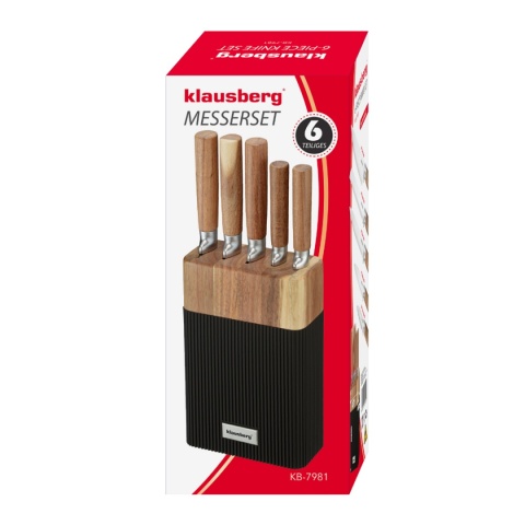 ZESTAW NOŻY W BLOKU AKACJOWYM KLAUSBERG KB-7981