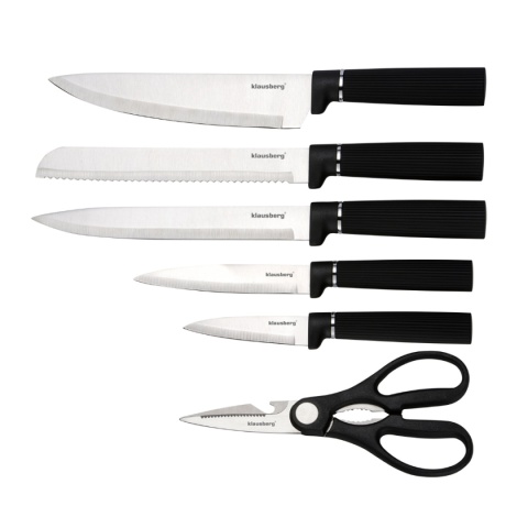 ZESTAW NOŻY W STOJAKU Z DESKĄ I CHWYTEM NA RĘCZNIK KLAUSBERG KB-7977