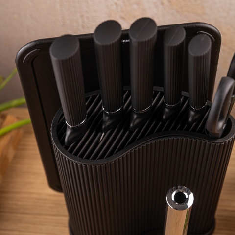 ZESTAW NOŻY W STOJAKU Z DESKĄ I CHWYTEM NA RĘCZNIK KLAUSBERG KB-7977