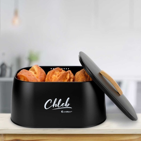 CHLEBAK POJEMNIK STALOWY NA PIECZYWO E-6234 czarny