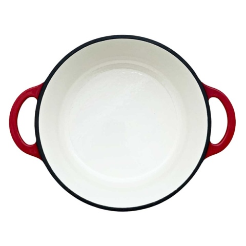 EMALIOWANY GARNEK ŻELIWNY 22cm 3L HAGE CZERWONY