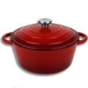 EMALIOWANY GARNEK ŻELIWNY 24cm 4L HAGE CZERWONY