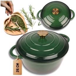 EMALIOWANY GARNEK ŻELIWNY 24cm 4L HAGE CZERWONY