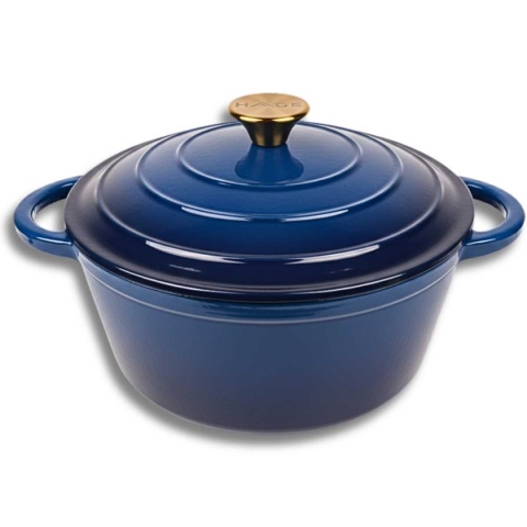 EMALIOWANY GARNEK ŻELIWNY 26cm 5L HAGE NIEBIESKI