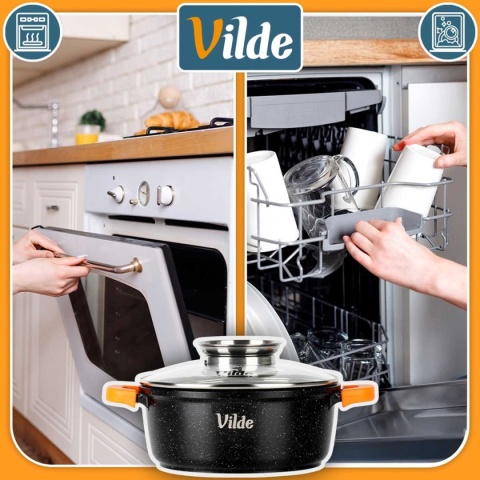 GARNEK GRANITOWY 2,1L 20cm Z POKRYWĄ Z AROMATYZEREM TERRUNA 199104