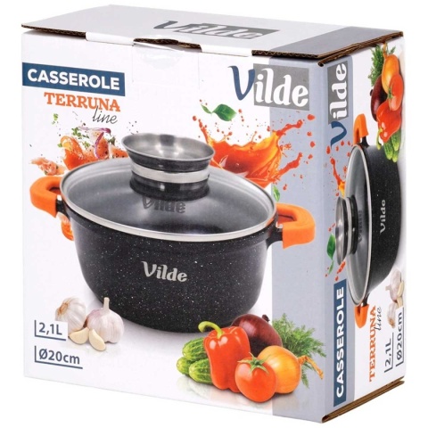 GARNEK GRANITOWY 2,1L 20cm Z POKRYWĄ Z AROMATYZEREM TERRUNA 199104