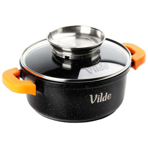 GARNEK GRANITOWY 1,2L 16cm Z POKRYWĄ Z AROMATYZEREM TERRUNA 199103