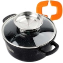 GARNEK GRANITOWY 1,2L 16cm Z POKRYWĄ Z AROMATYZEREM TERRUNA 199103