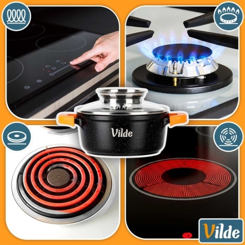 GARNEK GRANITOWY 1,2L 16cm Z POKRYWĄ Z AROMATYZEREM TERRUNA 199103