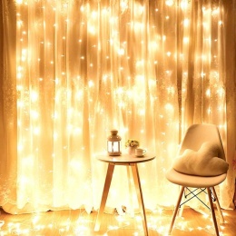 KURTYNA ŚWIETLNA 300 LED 3m Z PILOTEM 839439 BIAŁY CIEPŁY