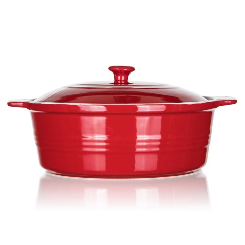 NACZYNIE CERAMICZNE GARNEK Z POKRYWĄ DO ZAPIEKANIA 26 cm 3L BANQUET CULINARIA