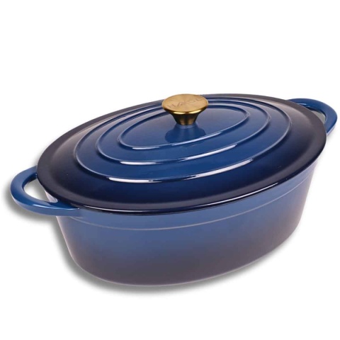 EMALIOWANA BRYTFANNA ŻELIWNA GĘSIARKA 6L HAGE NIEBIESKA