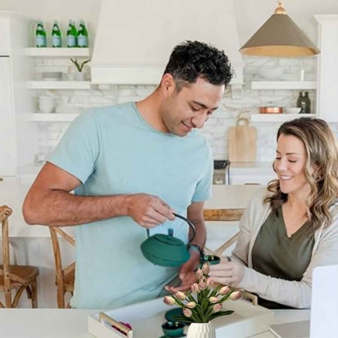 ZAPARZACZ ŻELIWNY DZBANEK ZIELONY 900ml Z PODGRZEWACZEM i FILIŻANKAMI PREZENT