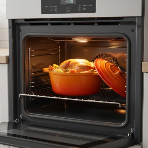 EMALIOWANY GARNEK ŻELIWNY 22cm 3L HAGE ORANGE