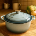 EMALIOWANY GARNEK ŻELIWNY 24cm 4L HAGE SEA SALT
