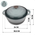 EMALIOWANY GARNEK ŻELIWNY 24cm 4L HAGE SEA SALT