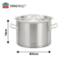GARNEK GASTRONOMICZNY Z POKRYWĄ STALOWĄ Ø25cm 9L KINGHOFF KH-2021