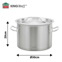 GARNEK GASTRONOMICZNY Z POKRYWĄ STALOWĄ Ø30cm 14L KINGHOFF KH-2022