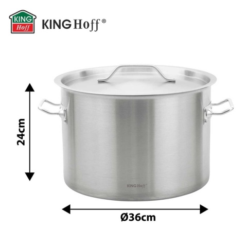 GARNEK GASTRONOMICZNY Z POKRYWĄ STALOWĄ Ø36cm 24L KINGHOFF KH-2024