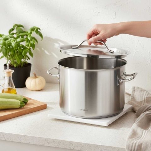GARNEK GASTRONOMICZNY Z POKRYWĄ STALOWĄ Ø38cm 27L KINGHOFF KH-2025