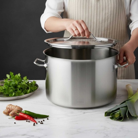 GARNEK GASTRONOMICZNY Z POKRYWĄ STALOWĄ Ø40cm 32L KINGHOFF KH-2026